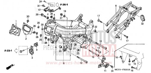FRAME BODY (VTR1000SP2/3/4/5/6) VTR1000SP3 de 2003